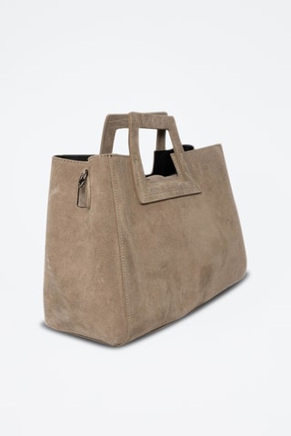 Sac à main et pochette en nubuck Jane  - Taupe