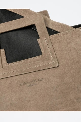 Sac à main et pochette en nubuck Jane  - Taupe