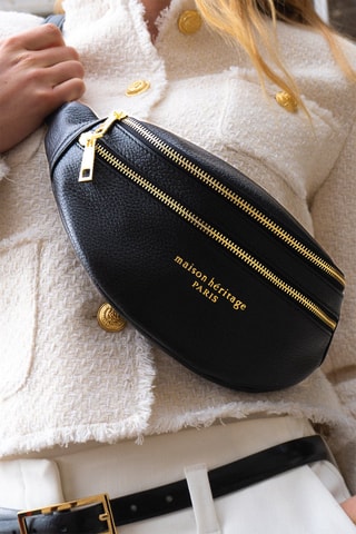 Sac banane en cuir - Noir