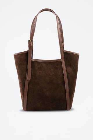 Sac porté épaule en nubuck  - Marron