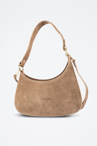 Sac porté épaule en nubuck  - Taupe