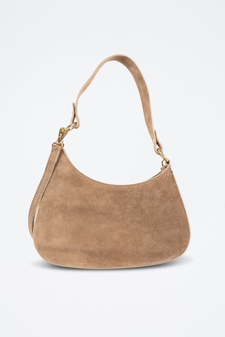 Sac porté épaule en nubuck  - Taupe