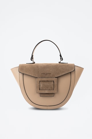 Sac à main en nubuck  - Taupe
