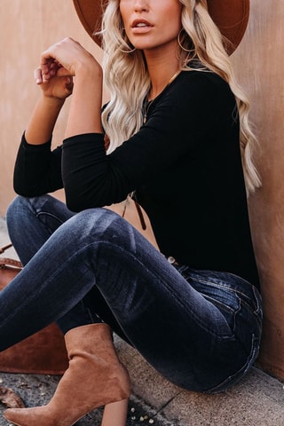 Body a maniche lunghe - Nero