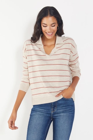 Maglia a righe - Beige