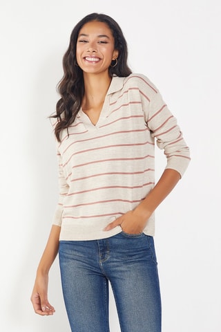 Maglia a righe - Beige