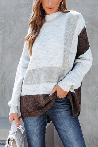 Maglia - Marrone e grigio