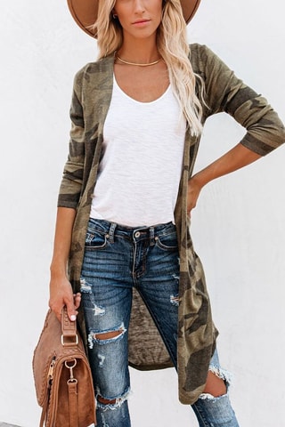 Cardigan lungo  - Verde