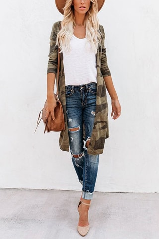 Cardigan lungo  - Verde