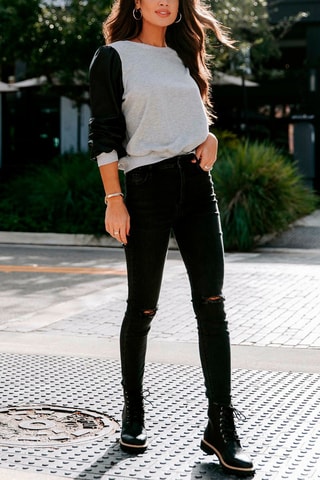 Felpa - Nero e grigio