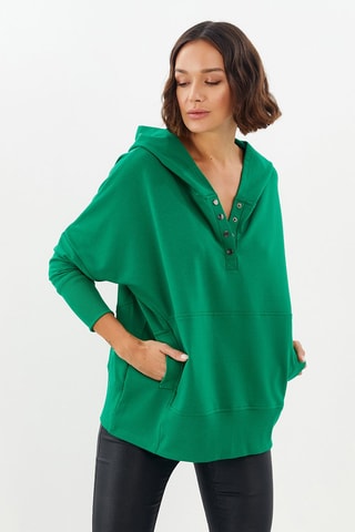 Felpa con cappuccio - Verde