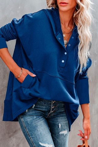 Felpa con cappuccio - Blu