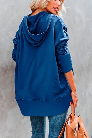 Felpa con cappuccio - Blu