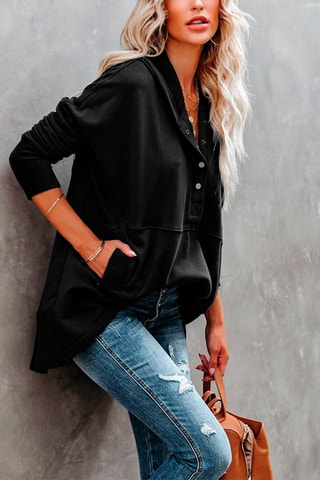 Felpa con cappuccio - Nero