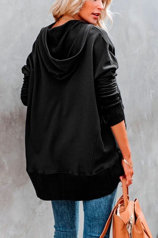 Felpa con cappuccio - Nero