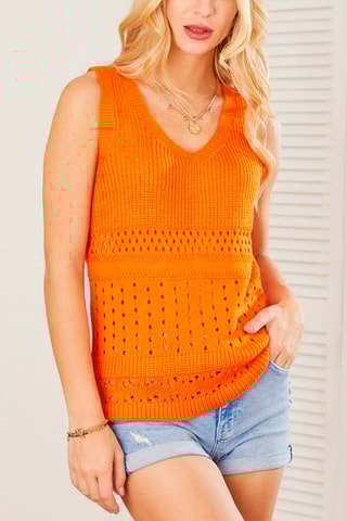 Top in lana - Arancione