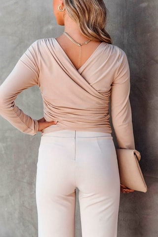 Top drappeggiato - Beige