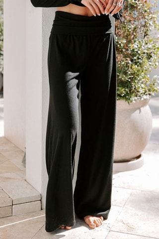 Top e pantaloni wide legs - Nero