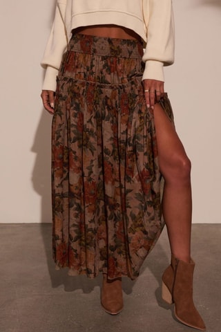 Gonna lunga - Rosso, verde e marrone