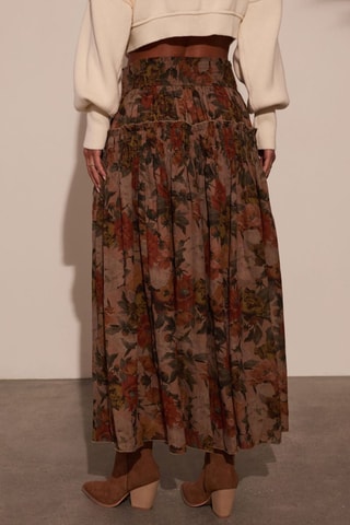 Gonna lunga - Rosso, verde e marrone