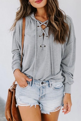 Felpa con cappuccio - Grigio