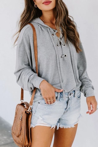 Felpa con cappuccio - Grigio