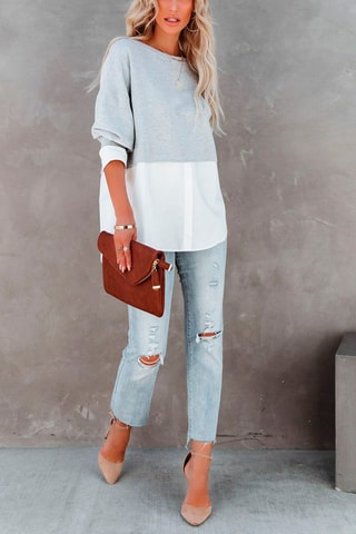 Tunica effetto trompe-l’œil - Grigio