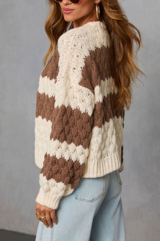 Cardigan - Beige e marrone