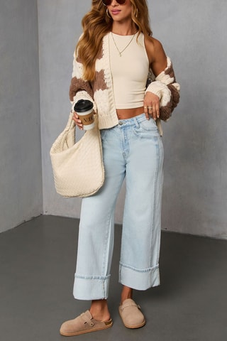 Cardigan - Beige e marrone