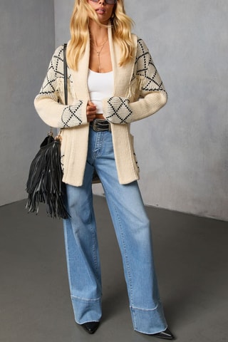 Cardigan  - Beige e nero