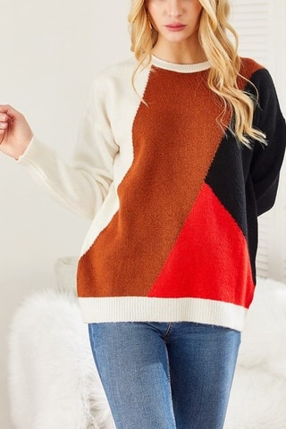 Maglia  - Marrone e rosso