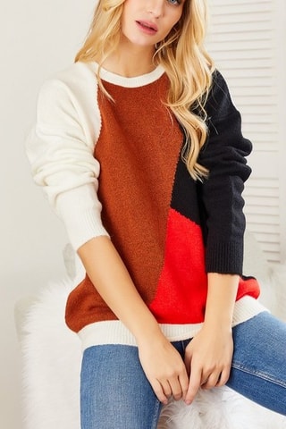 Maglia  - Marrone e rosso