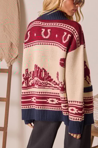 Cardigan - Navy e rosso