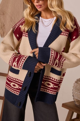 Cardigan - Navy e rosso