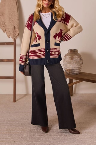 Cardigan - Navy e rosso