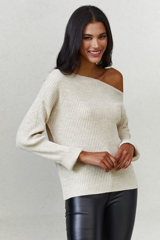 Maglia a costine - Beige