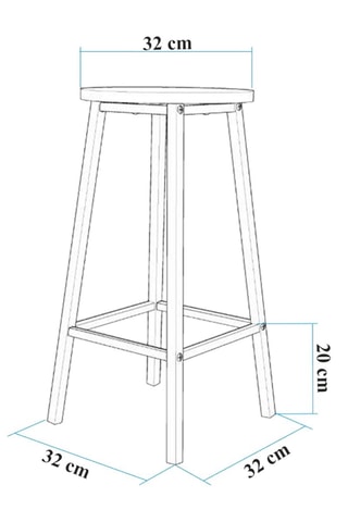 Tabouret Mola - 32 x 62 x 32 cm