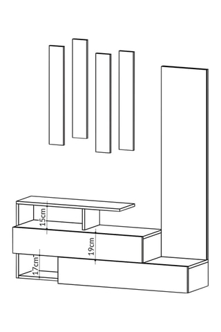 Ensemble d’entrée Ramda - Blanc et imitation chêne