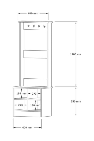Meuble d'entrée Mare - 64 x 175 x 43 cm