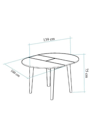 Table à manger extensible Vina 139 - Pieds en bois - Longueur 100 à 131 cm