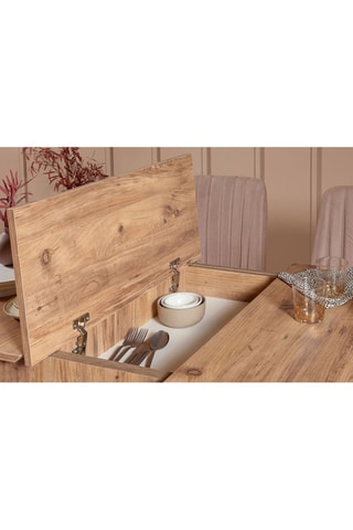 Ensemble de salle à manger Vieux rose et naturel