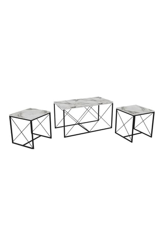 3 tables gigognes - 100 x 52 x 50 / 2 pièces de 45 x 52 x 45 cm