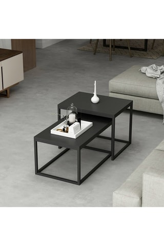 2 tables gigognes Leka - 45 x 47 x 60 / 72 x 37 x 45 cm