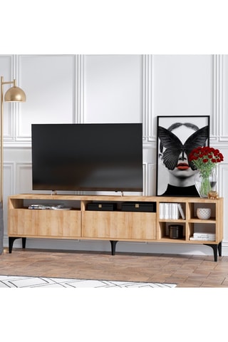 Meuble TV 2 abattants - 180 x 35 x 52 cm