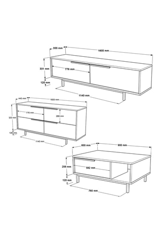 Ensemble de salon - Imitation bois