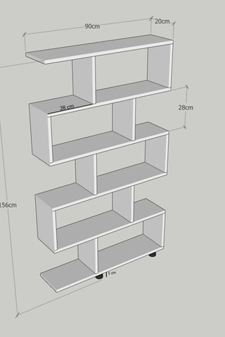 Bibliothèque Elif - 90 x 156 x 20 cm