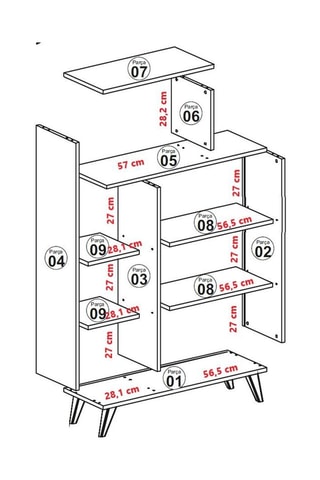 Bibliothèque 2 portes Form - 90 x 132 x 32 cm