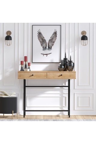 Console Esta - Imitation bois et noir