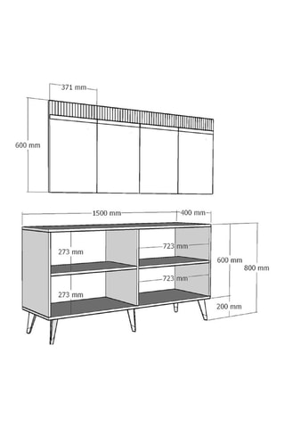 Bahut 4 portes Defne - Blanc et doré