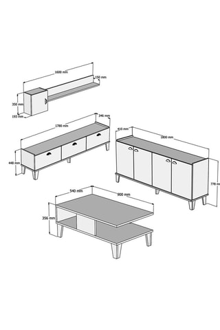 Ensemble de meubles de salon - 4 pièces